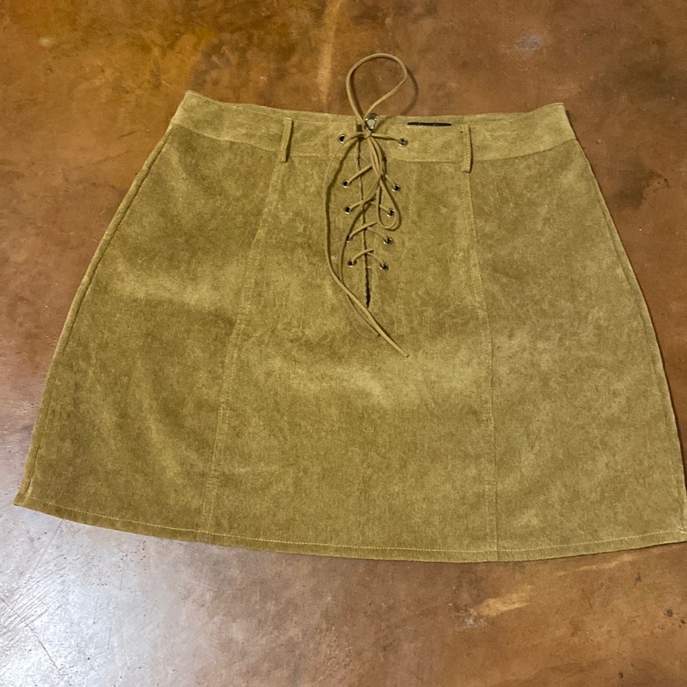 Suede mini skirt